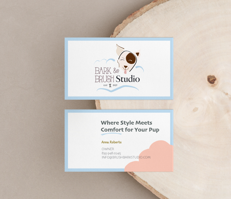 dog groomer logo and business card design - stephanie hamilton design co