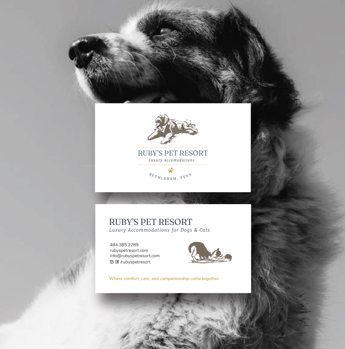 Elegant logo design for a luxury pet resort, featuring sophisticated branding elements and a premium aesthetic.